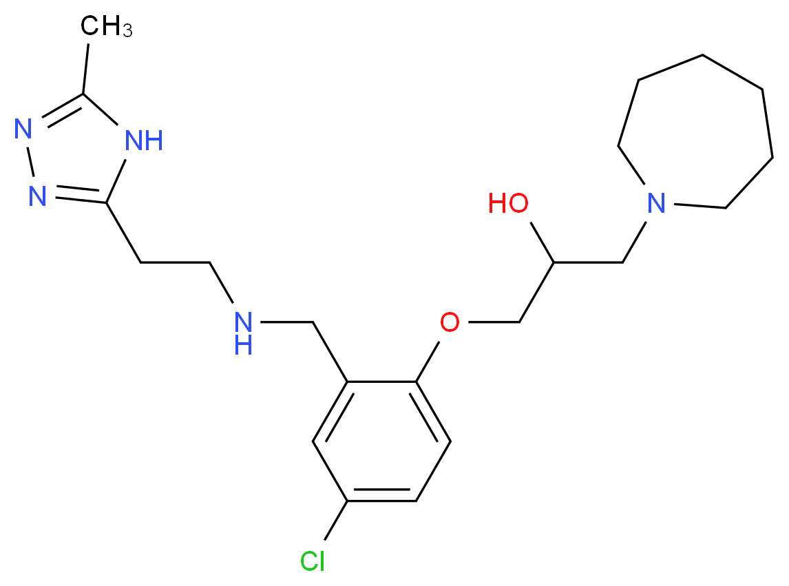 1-(1-azepanyl)-3-[4-chloro-2-({[2-(5-methyl-4H-1,2,4-triazol-3-yl)ethyl]amino}methyl)phenoxy]-2-propanol_分子结构_CAS_)