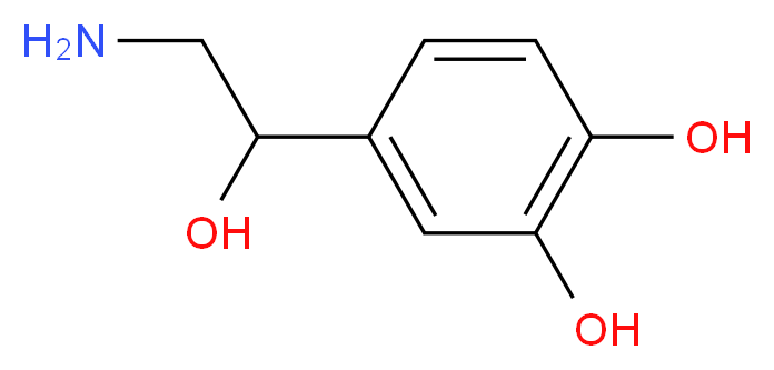 4-(2-amino-1-hydroxyethyl)benzene-1,2-diol_分子结构_CAS_138-65-8