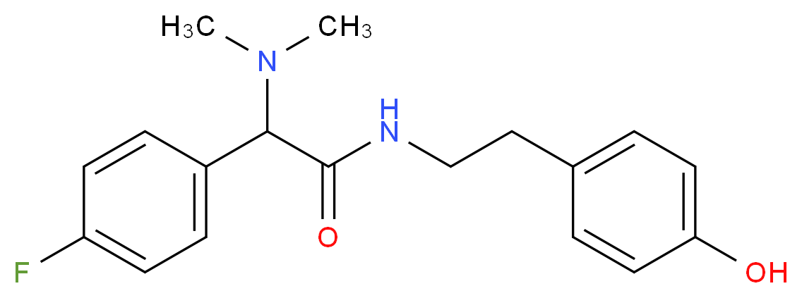 2-(dimethylamino)-2-(4-fluorophenyl)-N-[2-(4-hydroxyphenyl)ethyl]acetamide_分子结构_CAS_)