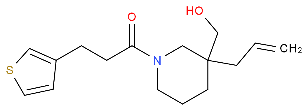 {3-allyl-1-[3-(3-thienyl)propanoyl]-3-piperidinyl}methanol_分子结构_CAS_)