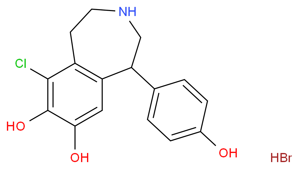 6-chloro-1-(4-hydroxyphenyl)-2,3,4,5-tetrahydro-1H-3-benzazepine-7,8-diol hydrobromide_分子结构_CAS_67287-54-1