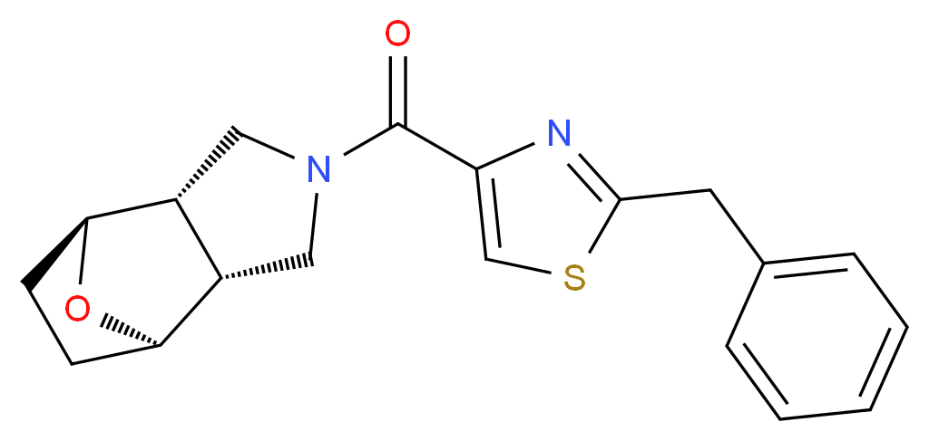 (1R*,2R*,6S*,7S*)-4-[(2-benzyl-1,3-thiazol-4-yl)carbonyl]-10-oxa-4-azatricyclo[5.2.1.0~2,6~]decane_分子结构_CAS_)