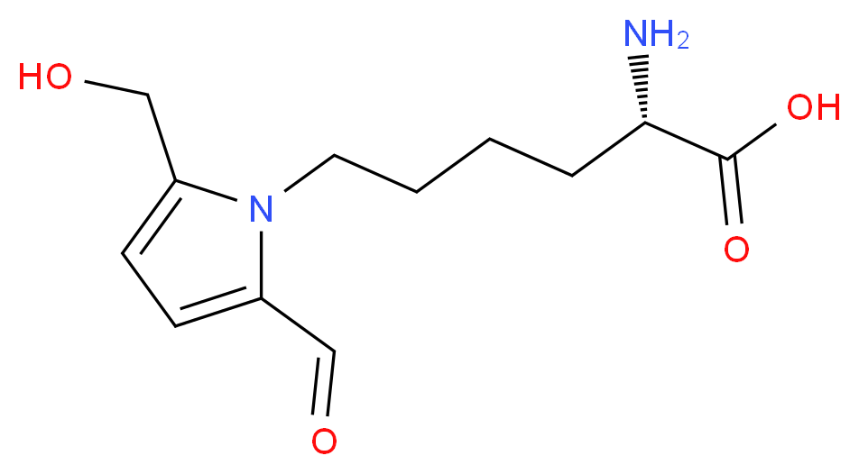 (2S)-2-amino-6-[2-formyl-5-(hydroxymethyl)-1H-pyrrol-1-yl]hexanoic acid_分子结构_CAS_74509-14-1