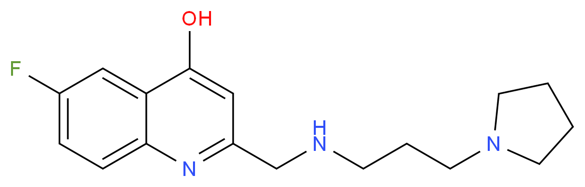 6-fluoro-2-{[(3-pyrrolidin-1-ylpropyl)amino]methyl}quinolin-4-ol_分子结构_CAS_)