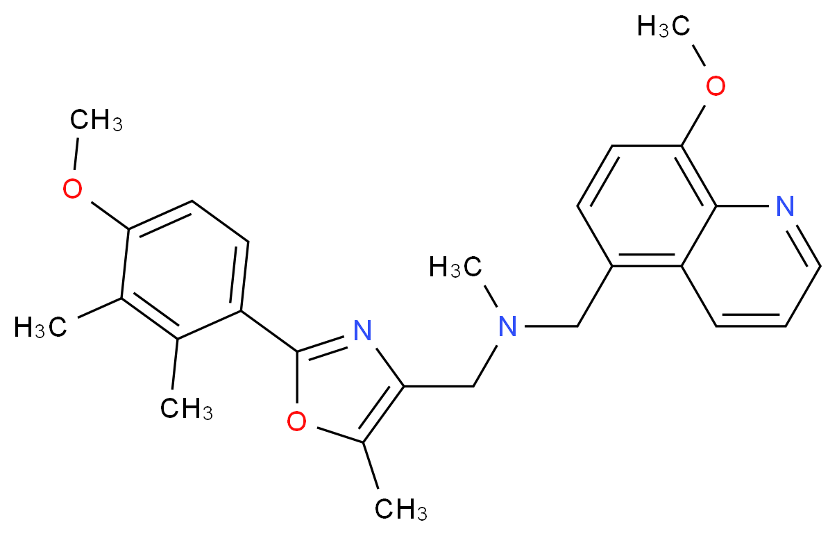 1-[2-(4-methoxy-2,3-dimethylphenyl)-5-methyl-1,3-oxazol-4-yl]-N-[(8-methoxy-5-quinolinyl)methyl]-N-methylmethanamine_分子结构_CAS_)
