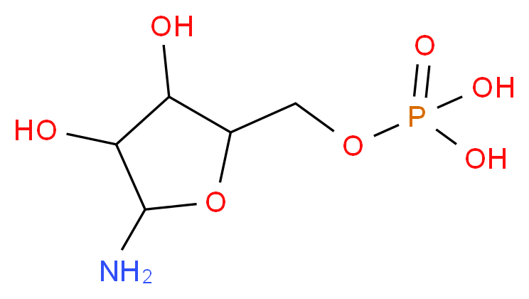 [(5-amino-3,4-dihydroxyoxolan-2-yl)methoxy]phosphonic acid_分子结构_CAS_14050-66-9