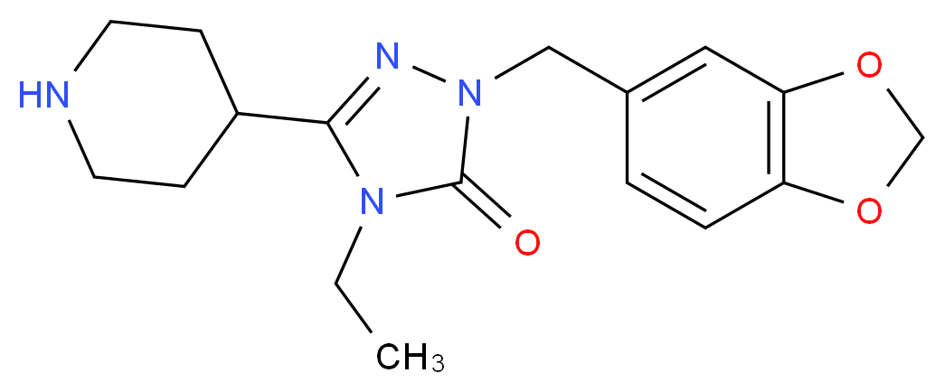 2-(1,3-benzodioxol-5-ylmethyl)-4-ethyl-5-piperidin-4-yl-2,4-dihydro-3H-1,2,4-triazol-3-one_分子结构_CAS_)
