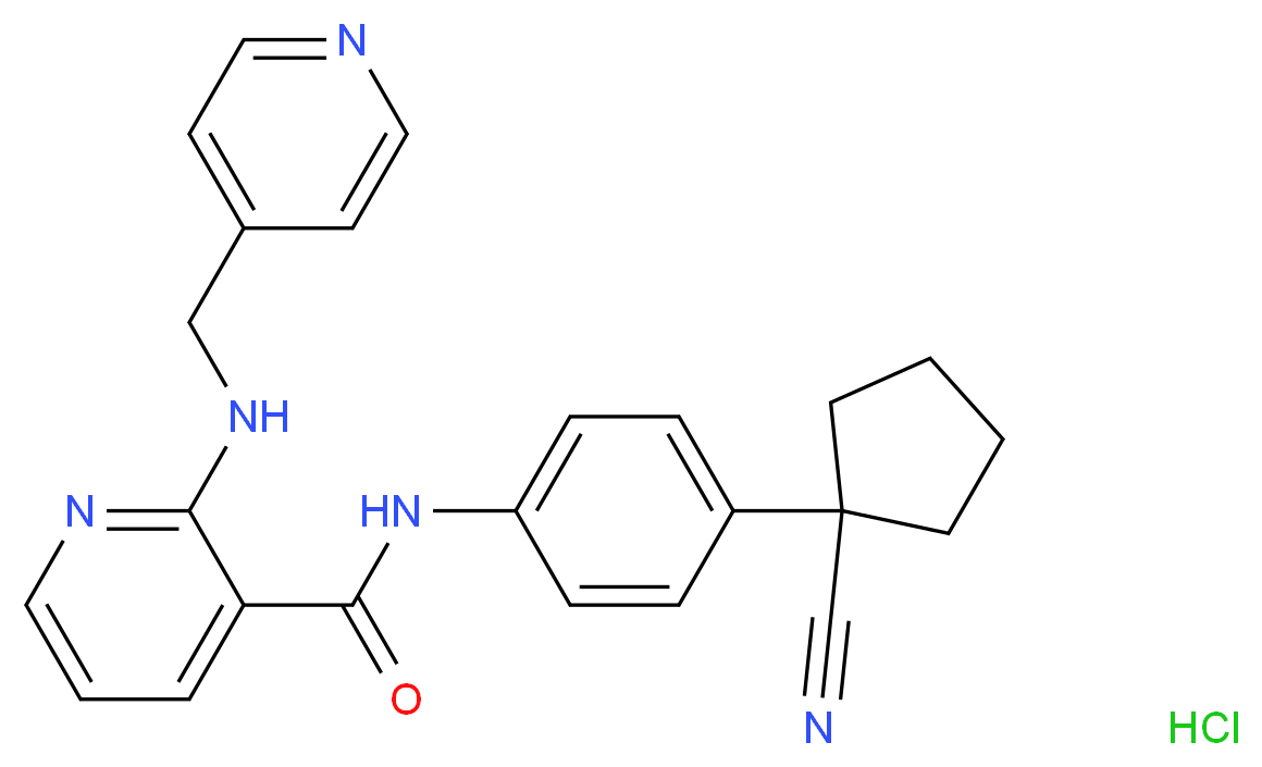 N-[4-(1-cyanocyclopentyl)phenyl]-2-[(pyridin-4-ylmethyl)amino]pyridine-3-carboxamide hydrochloride_分子结构_CAS_105219-56-5