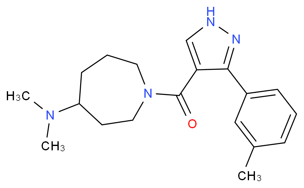 N,N-dimethyl-1-{[3-(3-methylphenyl)-1H-pyrazol-4-yl]carbonyl}-4-azepanamine_分子结构_CAS_)