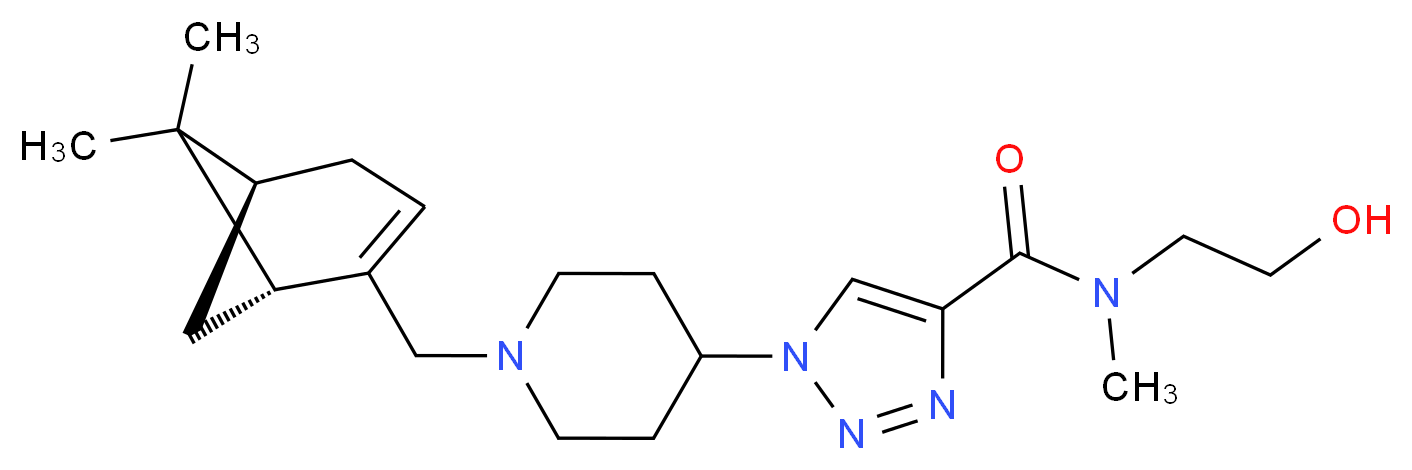 1-(1-{[(1R,5S)-6,6-dimethylbicyclo[3.1.1]hept-2-en-2-yl]methyl}-4-piperidinyl)-N-(2-hydroxyethyl)-N-methyl-1H-1,2,3-triazole-4-carboxamide_分子结构_CAS_)