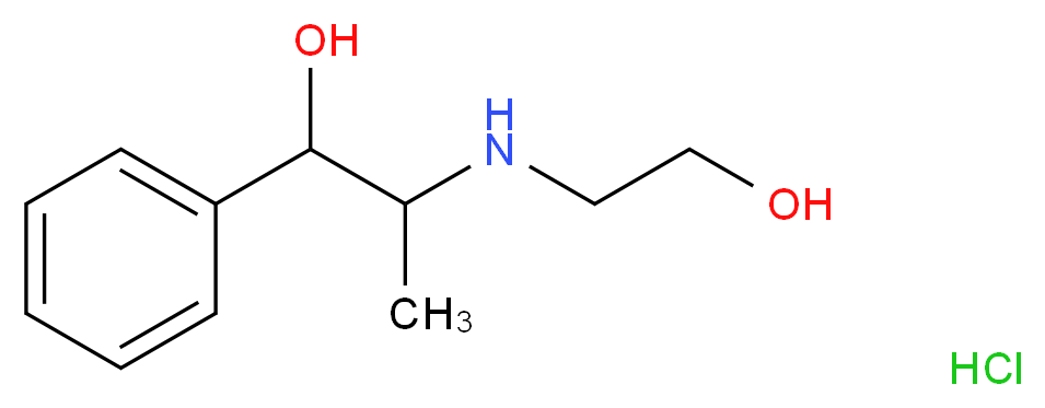2-[(2-hydroxyethyl)amino]-1-phenylpropan-1-ol hydrochloride_分子结构_CAS_63991-20-8