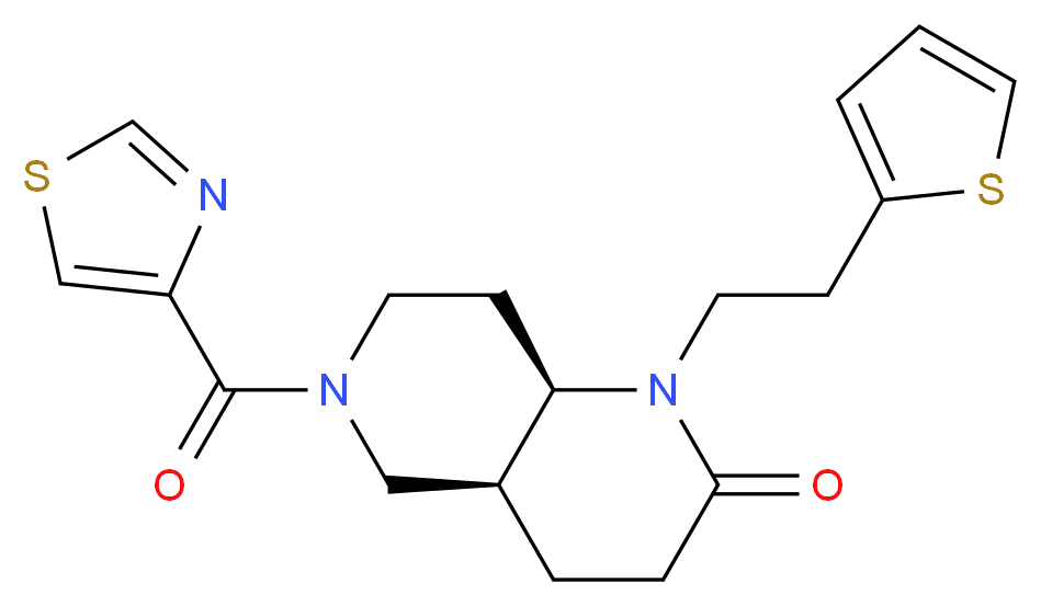 (4aS*,8aR*)-6-(1,3-thiazol-4-ylcarbonyl)-1-[2-(2-thienyl)ethyl]octahydro-1,6-naphthyridin-2(1H)-one_分子结构_CAS_)