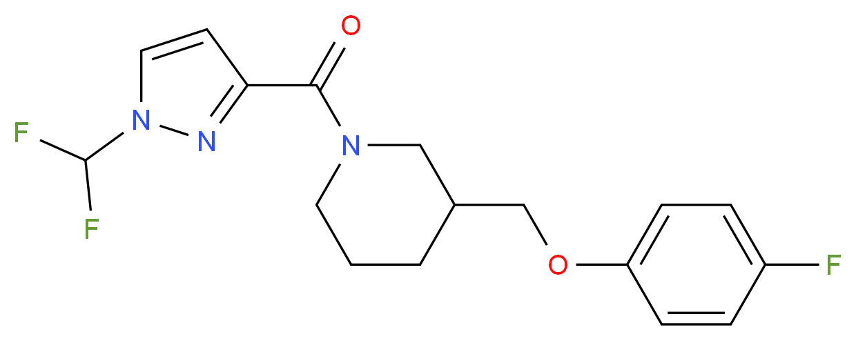 1-{[1-(difluoromethyl)-1H-pyrazol-3-yl]carbonyl}-3-[(4-fluorophenoxy)methyl]piperidine_分子结构_CAS_)