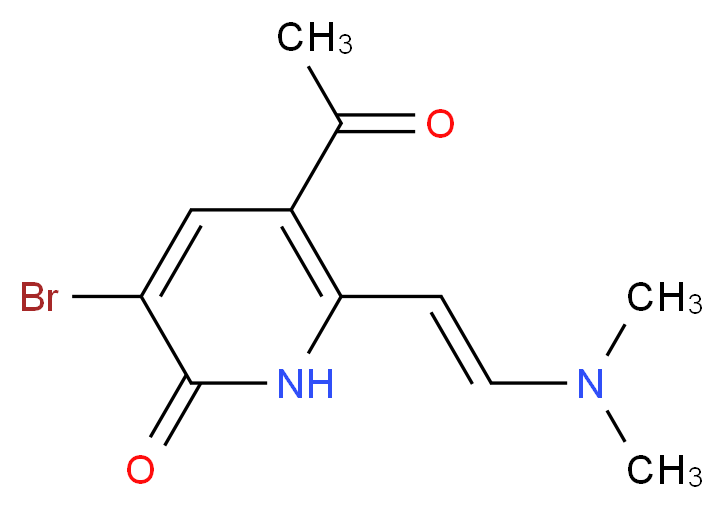 5-Acetyl-3-bromo-6-[(E)-2-(dimethylamino)ethenyl]-2(1H)-pyridinone_分子结构_CAS_)