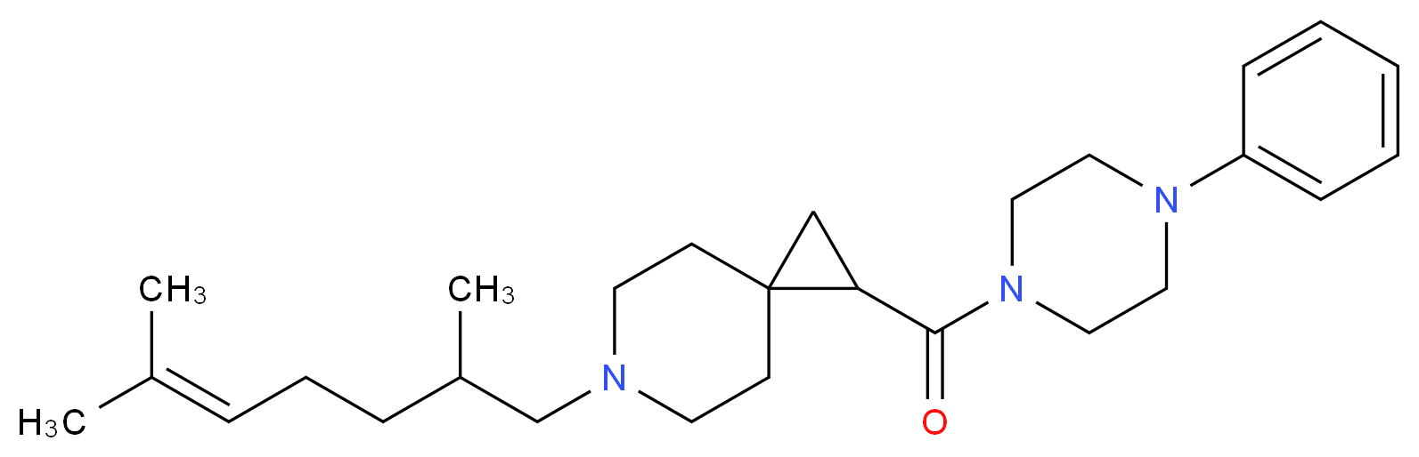 6-(2,6-dimethyl-5-hepten-1-yl)-1-[(4-phenyl-1-piperazinyl)carbonyl]-6-azaspiro[2.5]octane_分子结构_CAS_)