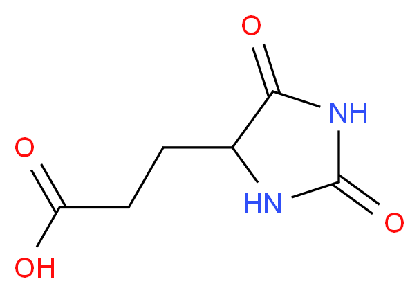 3-(2,5-Dioxo-imidazolidin-4-yl)-propionic acid_分子结构_CAS_5624-26-0)