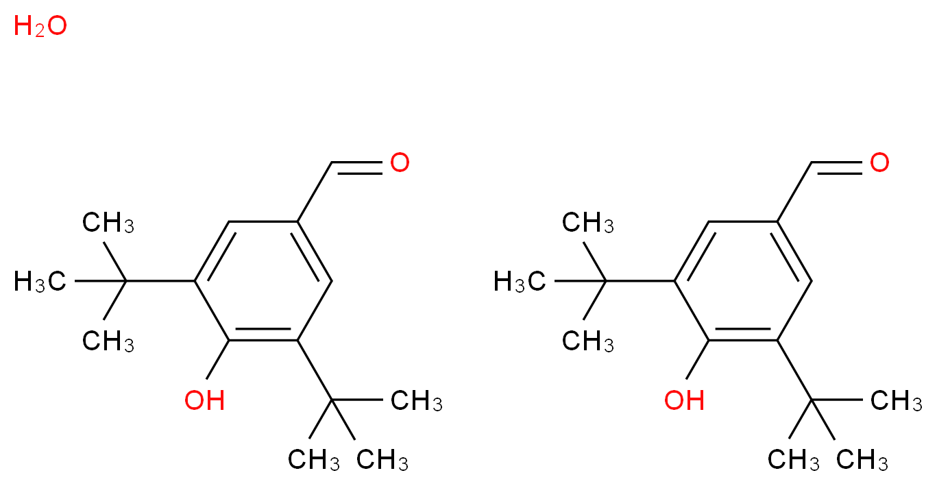 3,5-Bis(tert-butyl)-4-hydroxybenzaldehyde hemihydrate_分子结构_CAS_207226-32-2)