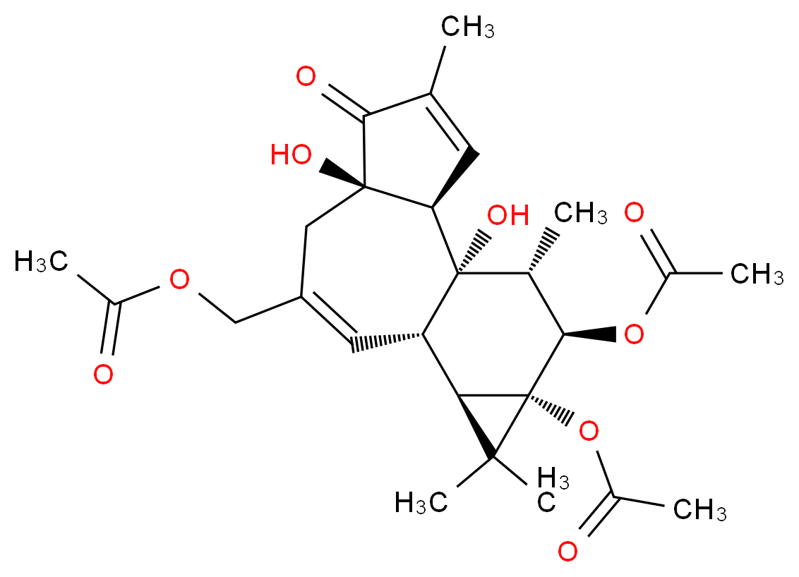 Phorbol 12,13,20-triacetate_分子结构_CAS_19891-05-5)