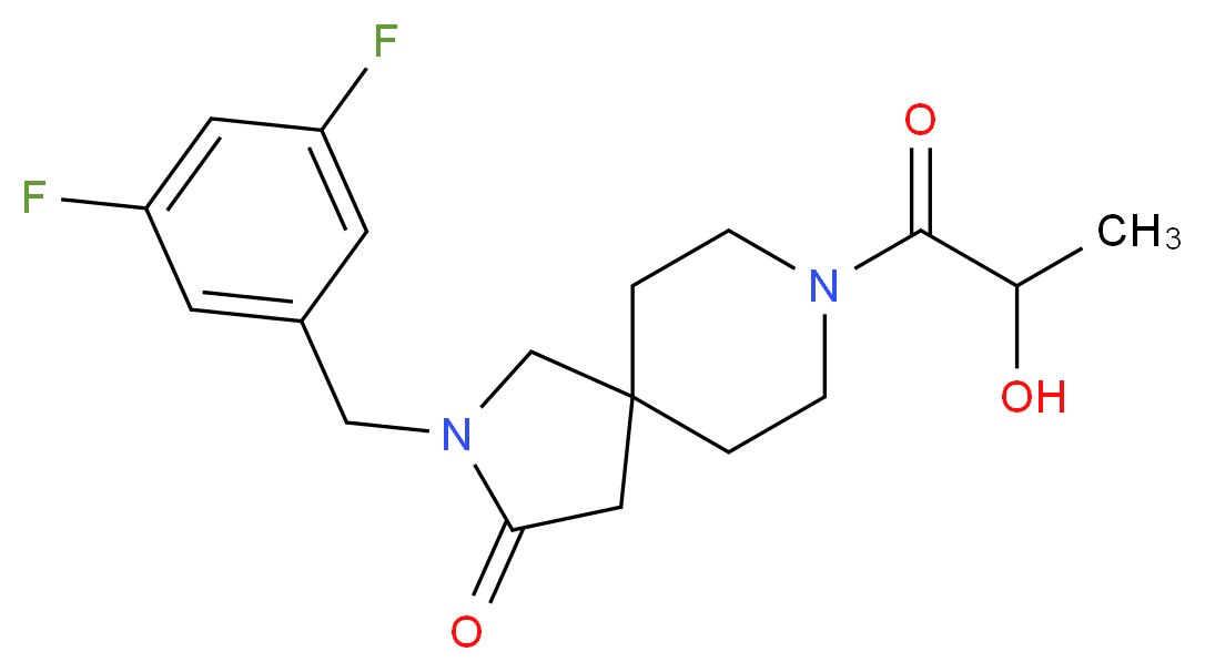 2-(3,5-difluorobenzyl)-8-lactoyl-2,8-diazaspiro[4.5]decan-3-one_分子结构_CAS_)
