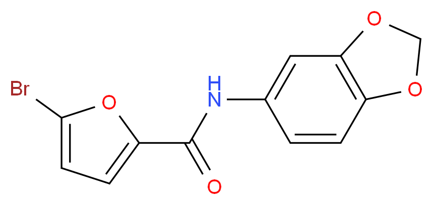 N-(2H-1,3-benzodioxol-5-yl)-5-bromofuran-2-carboxamide_分子结构_CAS_306766-58-5