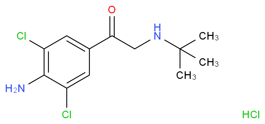 1-(4-amino-3,5-dichlorophenyl)-2-(tert-butylamino)ethan-1-one hydrochloride_分子结构_CAS_37845-71-9