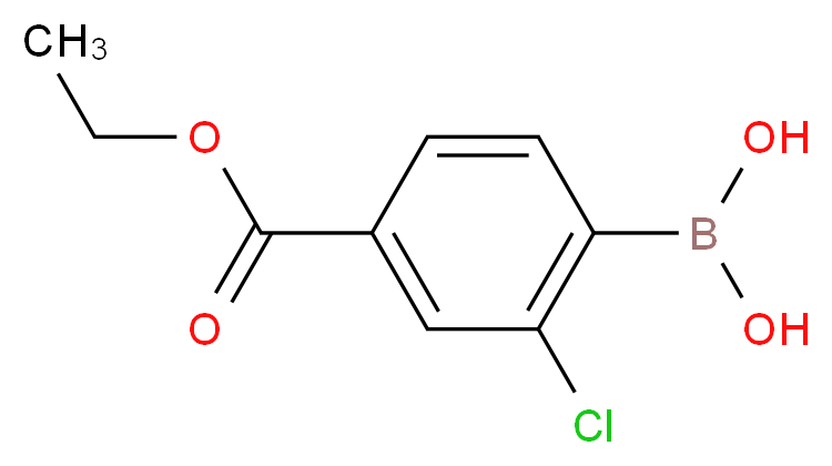 2-CHLORO-4-(ETHOXYCARBONYL)BENZENEBORONIC ACID_分子结构_CAS_913835-94-6)