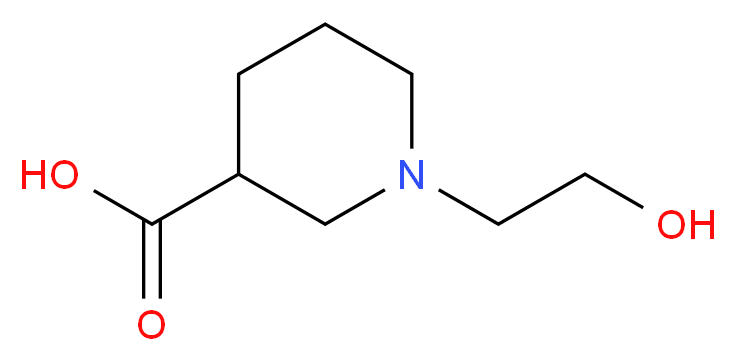 1-(2-hydroxyethyl)piperidine-3-carboxylic acid_分子结构_CAS_856213-49-5