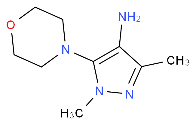 1,3-dimethyl-5-(morpholin-4-yl)-1H-pyrazol-4-amine_分子结构_CAS_568577-87-7