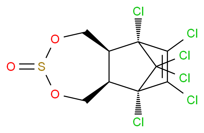 (1R,2S,5S,8R,9S)-1,9,10,11,12,12-hexachloro-4,6-dioxa-5λ<sup>4</sup>-thiatricyclo[7.2.1.0<sup>2</sup>,<sup>8</sup>]dodec-10-en-5-one_分子结构_CAS_959-98-8