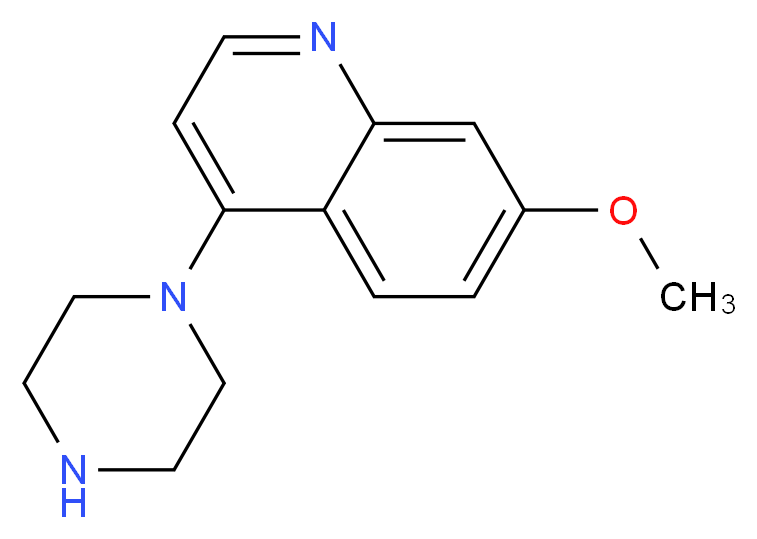 7-methoxy-4-(piperazin-1-yl)quinoline_分子结构_CAS_4038-97-5