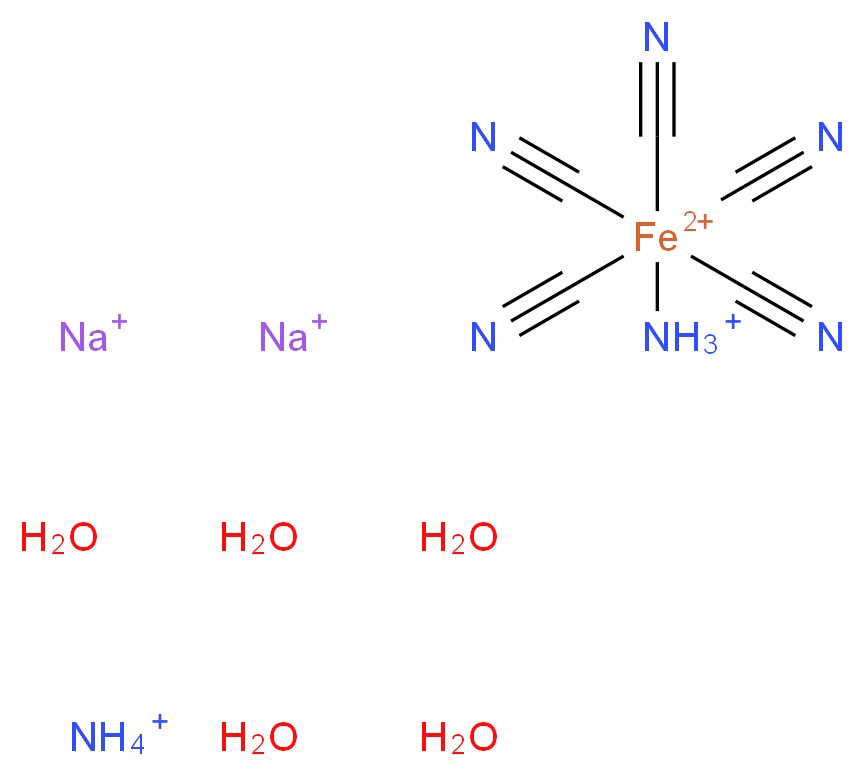 ammonium disodium azaniumylpentacyanoironbis(ylium) pentahydrate_分子结构_CAS_80789-79-3