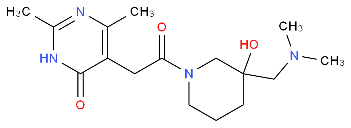 5-(2-{3-[(dimethylamino)methyl]-3-hydroxy-1-piperidinyl}-2-oxoethyl)-2,6-dimethyl-4(3H)-pyrimidinone_分子结构_CAS_)