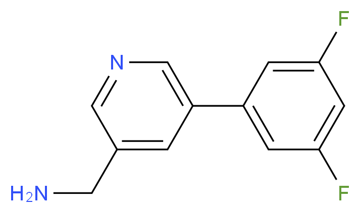 [5-(3,5-difluorophenyl)pyridin-3-yl]methanamine_分子结构_CAS_1346691-80-2