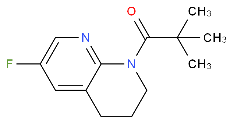 1-(6-fluoro-1,2,3,4-tetrahydro-1,8-naphthyridin-1-yl)-2,2-dimethylpropan-1-one_分子结构_CAS_1222533-74-5