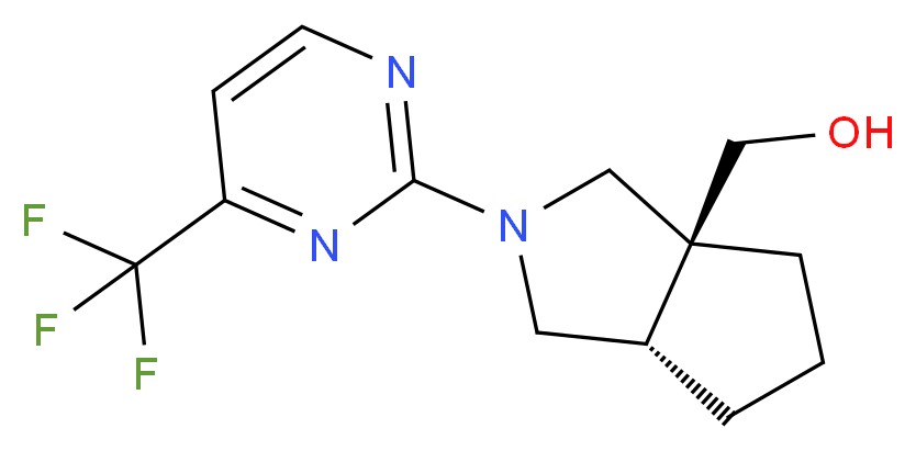 [(3aS*,6aS*)-2-[4-(trifluoromethyl)pyrimidin-2-yl]hexahydrocyclopenta[c]pyrrol-3a(1H)-yl]methanol_分子结构_CAS_)