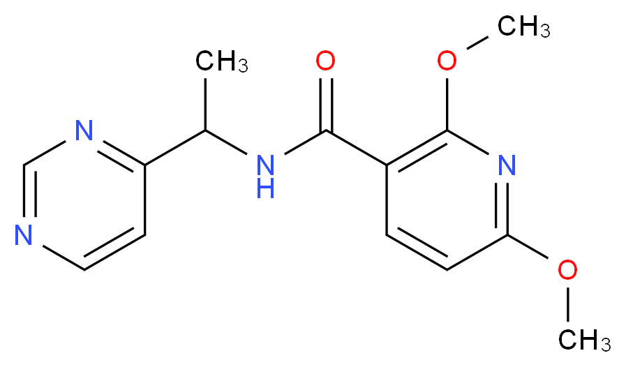2,6-dimethoxy-N-[1-(4-pyrimidinyl)ethyl]nicotinamide_分子结构_CAS_)