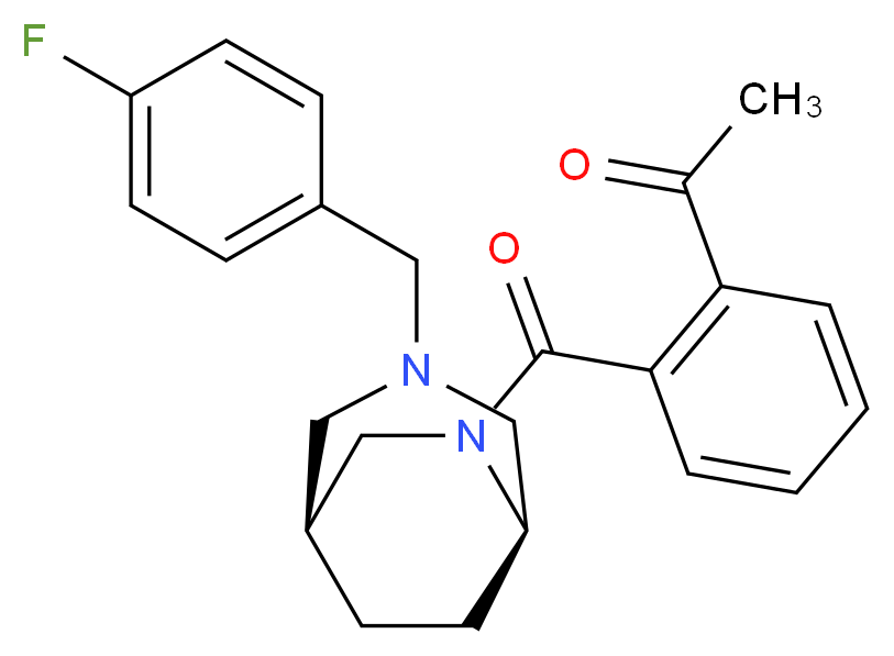 1-(2-{[(1S*,5R*)-3-(4-fluorobenzyl)-3,6-diazabicyclo[3.2.2]non-6-yl]carbonyl}phenyl)ethanone_分子结构_CAS_)