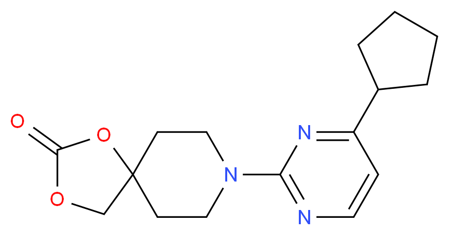 8-(4-cyclopentylpyrimidin-2-yl)-1,3-dioxa-8-azaspiro[4.5]decan-2-one_分子结构_CAS_)