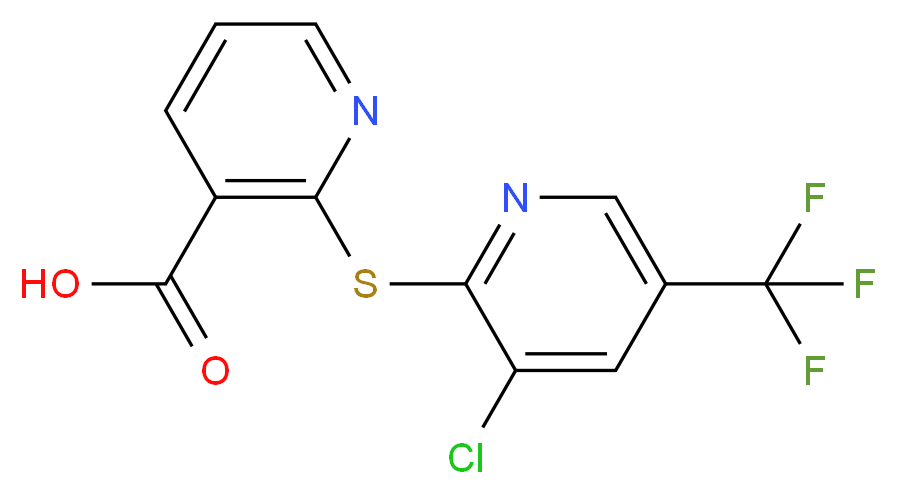 2-{[3-Chloro-5-(trifluoromethyl)-2-pyridinyl]-sulfanyl}nicotinic acid_分子结构_CAS_)