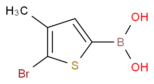 (5-bromo-4-methylthiophen-2-yl)boronic acid_分子结构_CAS_1217501-16-0