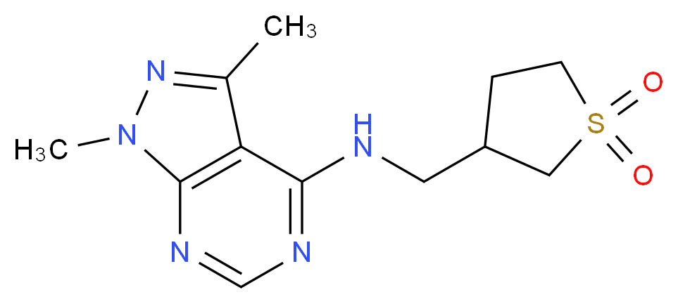 N-[(1,1-dioxidotetrahydro-3-thienyl)methyl]-1,3-dimethyl-1H-pyrazolo[3,4-d]pyrimidin-4-amine_分子结构_CAS_)