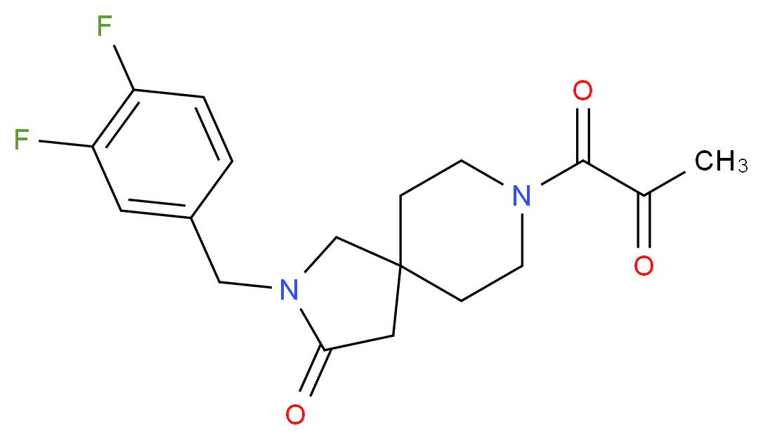2-(3,4-difluorobenzyl)-8-pyruvoyl-2,8-diazaspiro[4.5]decan-3-one_分子结构_CAS_)