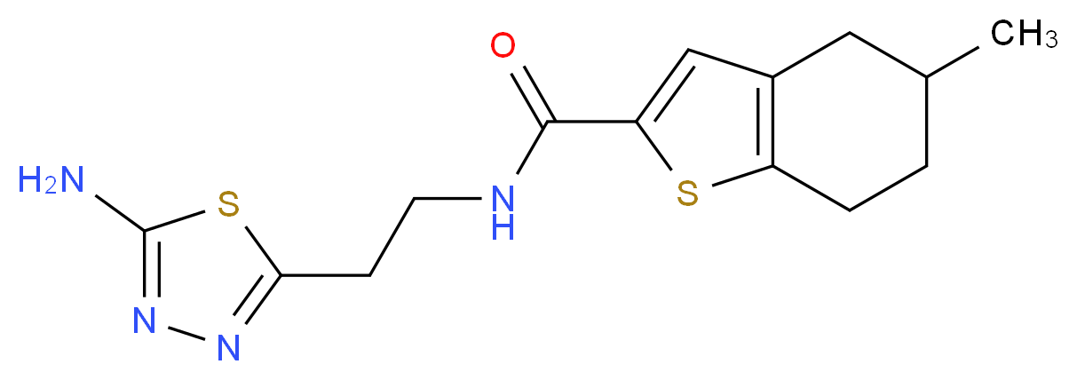 N-[2-(5-amino-1,3,4-thiadiazol-2-yl)ethyl]-5-methyl-4,5,6,7-tetrahydro-1-benzothiophene-2-carboxamide_分子结构_CAS_)