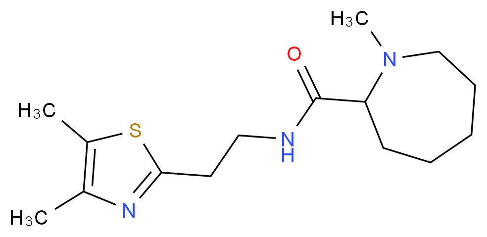 N-[2-(4,5-dimethyl-1,3-thiazol-2-yl)ethyl]-1-methyl-2-azepanecarboxamide_分子结构_CAS_)