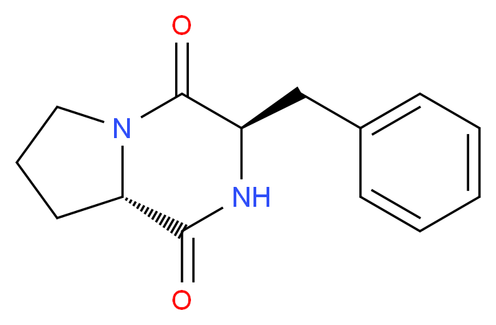 (3R,8aS)-3-benzyl-octahydropyrrolo[1,2-a]piperazine-1,4-dione_分子结构_CAS_26488-24-4