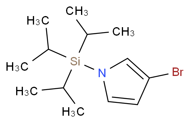 3-溴-1(三异丙基硅基)吡咯_分子结构_CAS_87630-36-2)