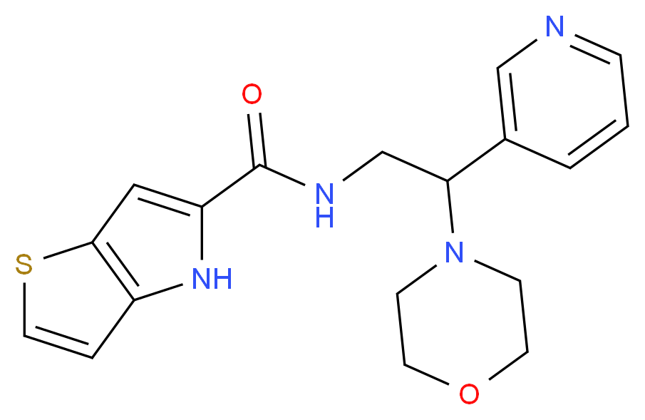 N-(2-morpholin-4-yl-2-pyridin-3-ylethyl)-4H-thieno[3,2-b]pyrrole-5-carboxamide_分子结构_CAS_)