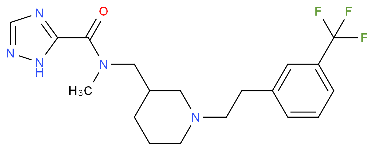 N-methyl-N-[(1-{2-[3-(trifluoromethyl)phenyl]ethyl}piperidin-3-yl)methyl]-1H-1,2,4-triazole-5-carboxamide_分子结构_CAS_)