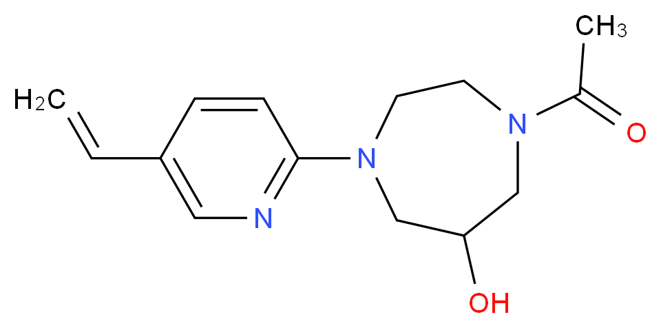 1-acetyl-4-(5-vinyl-2-pyridinyl)-1,4-diazepan-6-ol_分子结构_CAS_)