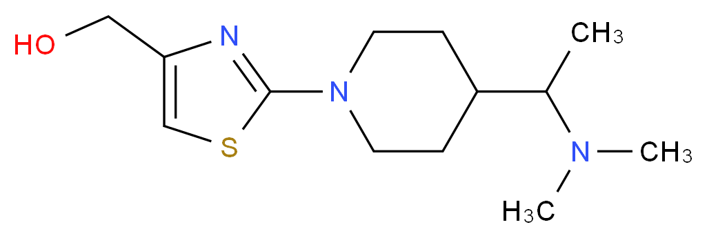 (2-{4-[1-(dimethylamino)ethyl]-1-piperidinyl}-1,3-thiazol-4-yl)methanol_分子结构_CAS_)